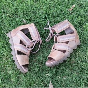 Sorel Lace Up Wedge Sandals size 8